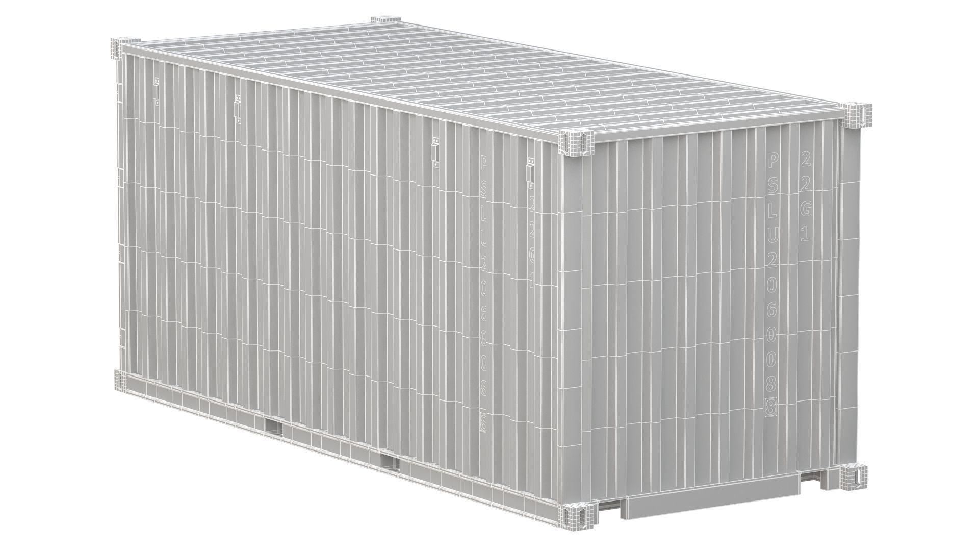 20 ft Container blue 3D model_14