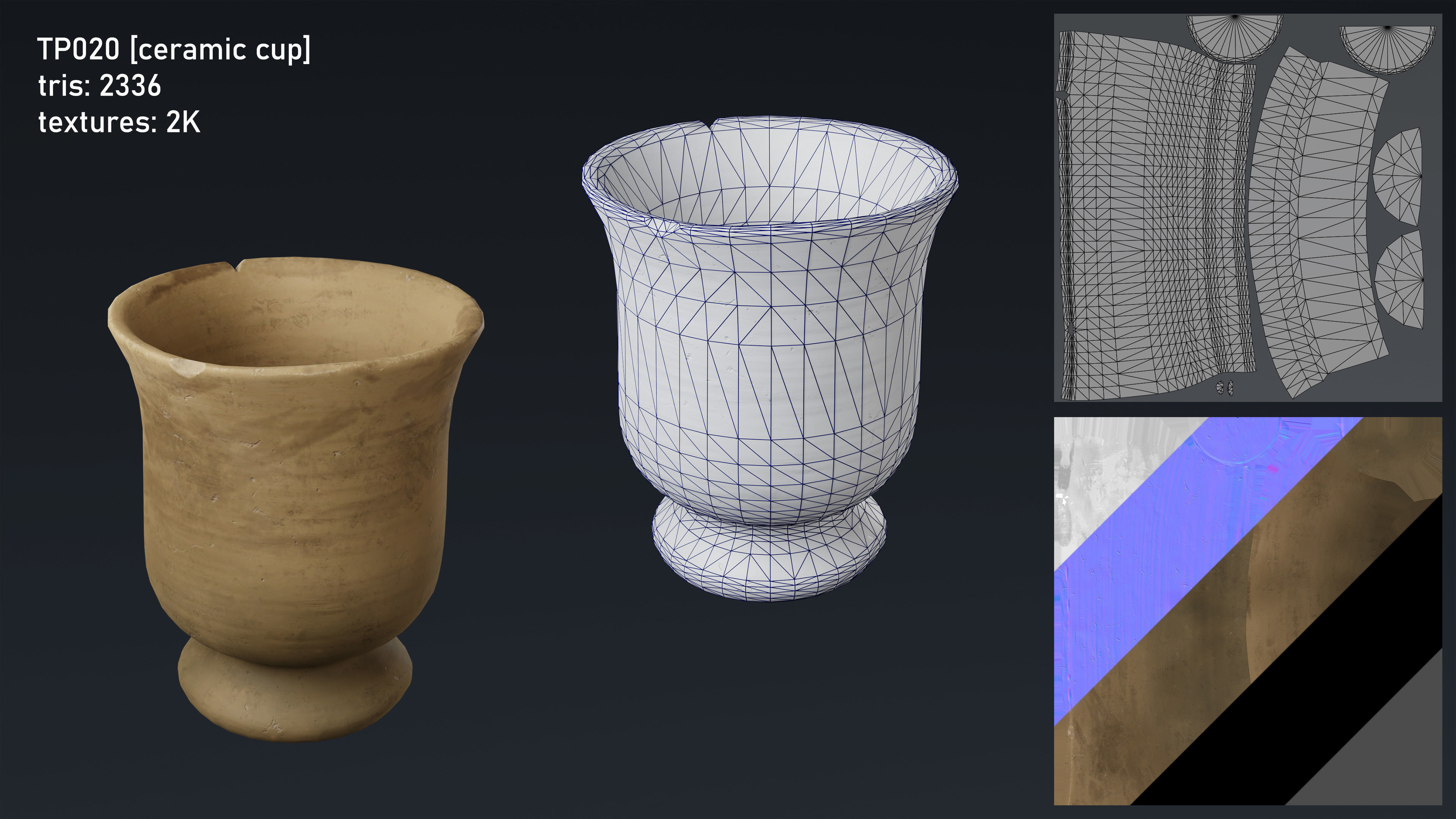 Medieval Fantasy Kitchen Tavern Props Assets pots bowls knives Low-poly 3D model_23