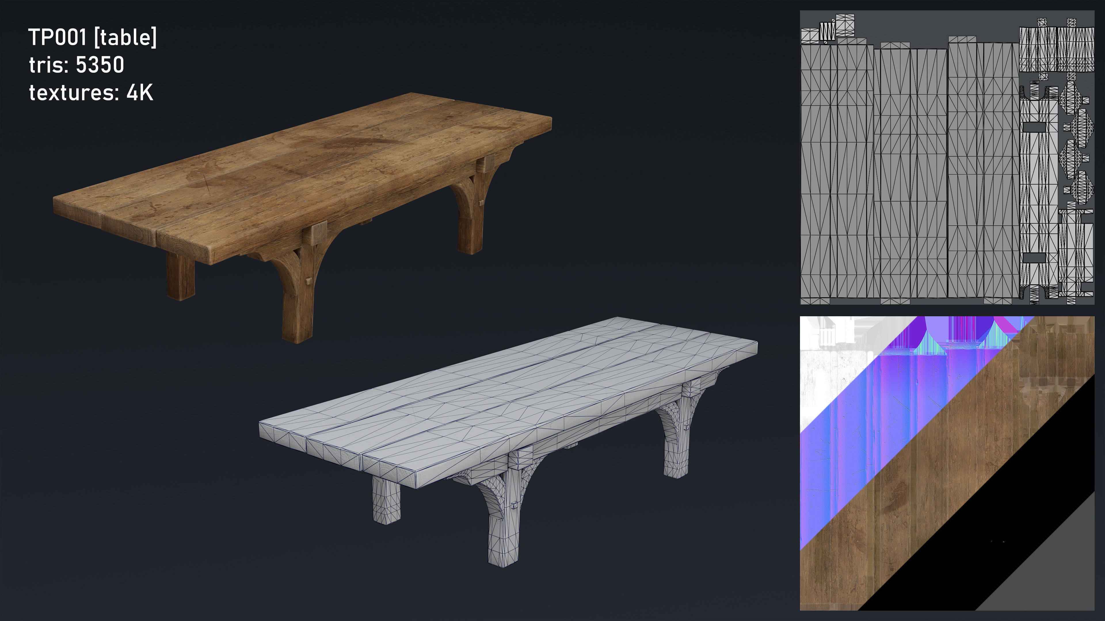 Medieval Fantasy Kitchen Tavern Props Assets pots bowls knives Low-poly 3D model_3