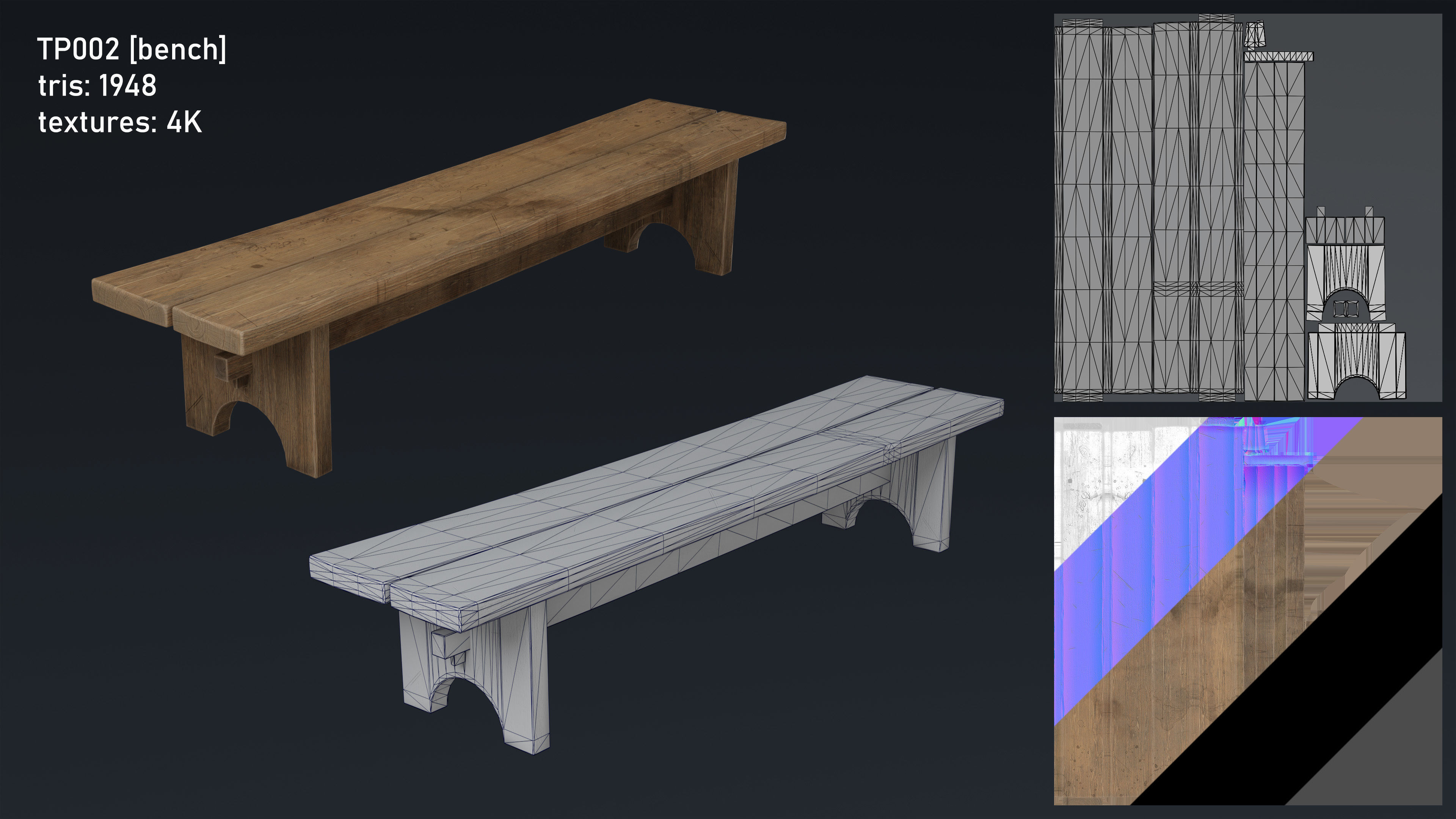 Medieval Fantasy Kitchen Tavern Props Assets pots bowls knives Low-poly 3D model_4