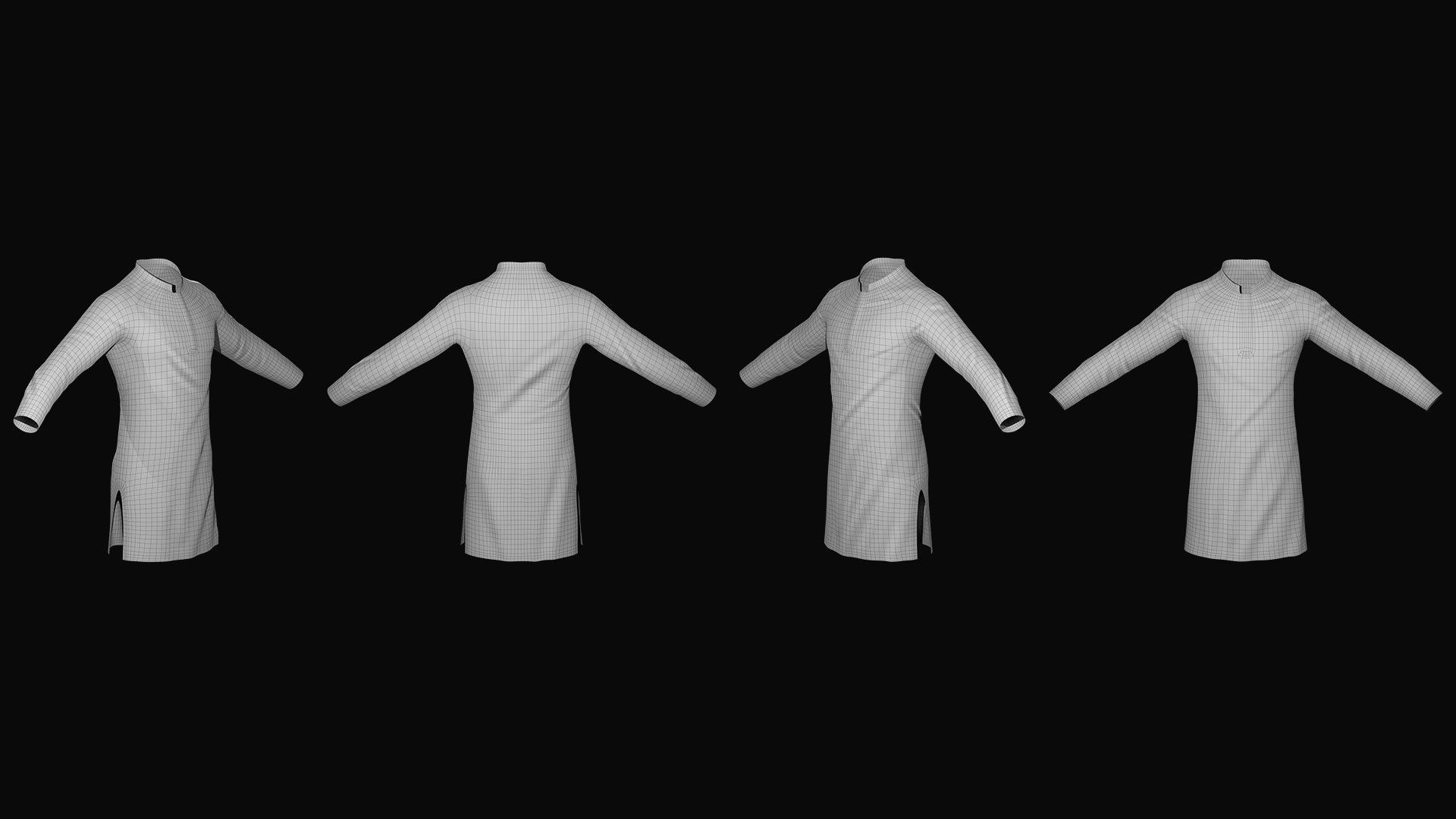 Punjabi A Traditional Cloth for Men 3D model_8