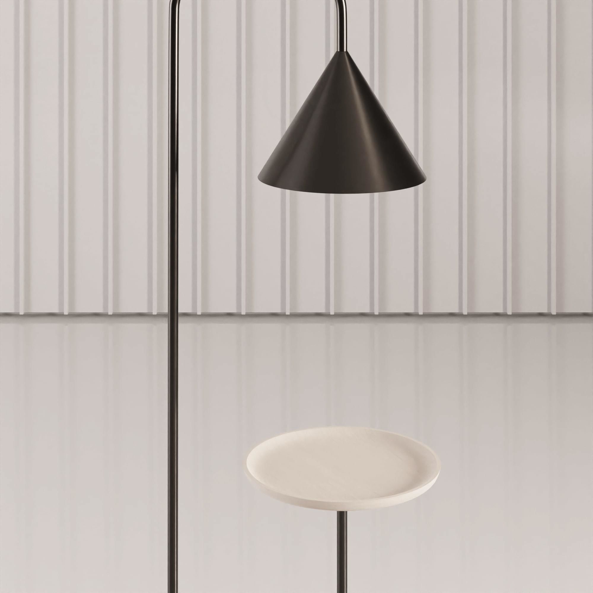 Miniforms OZZ Floor Lamp Laquered Black and Ash 3D model_3