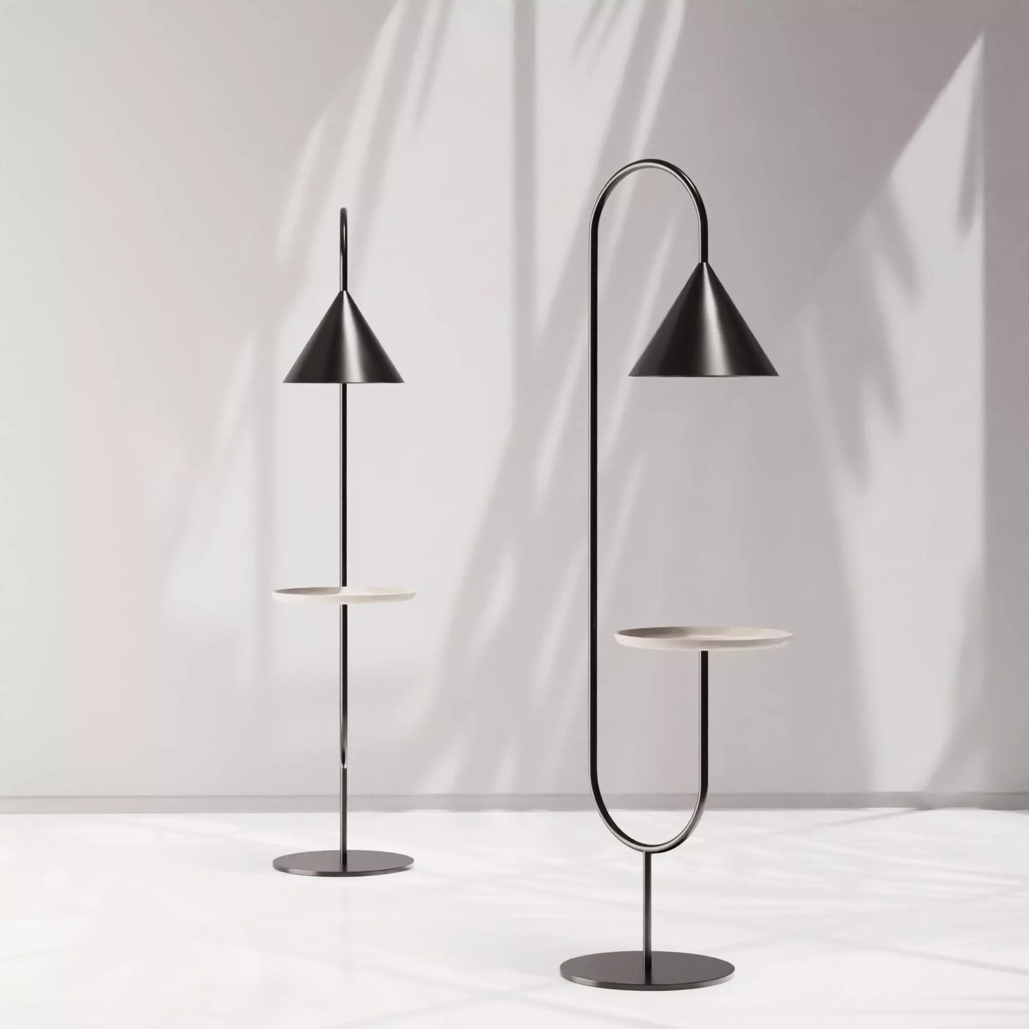 Miniforms OZZ Floor Lamp Laquered Black and Ash 3D model_0