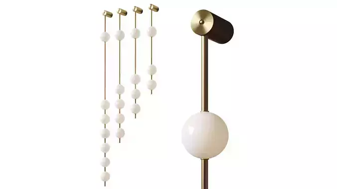 Vakker Light Vertical Balls Wall Lamp 3D model