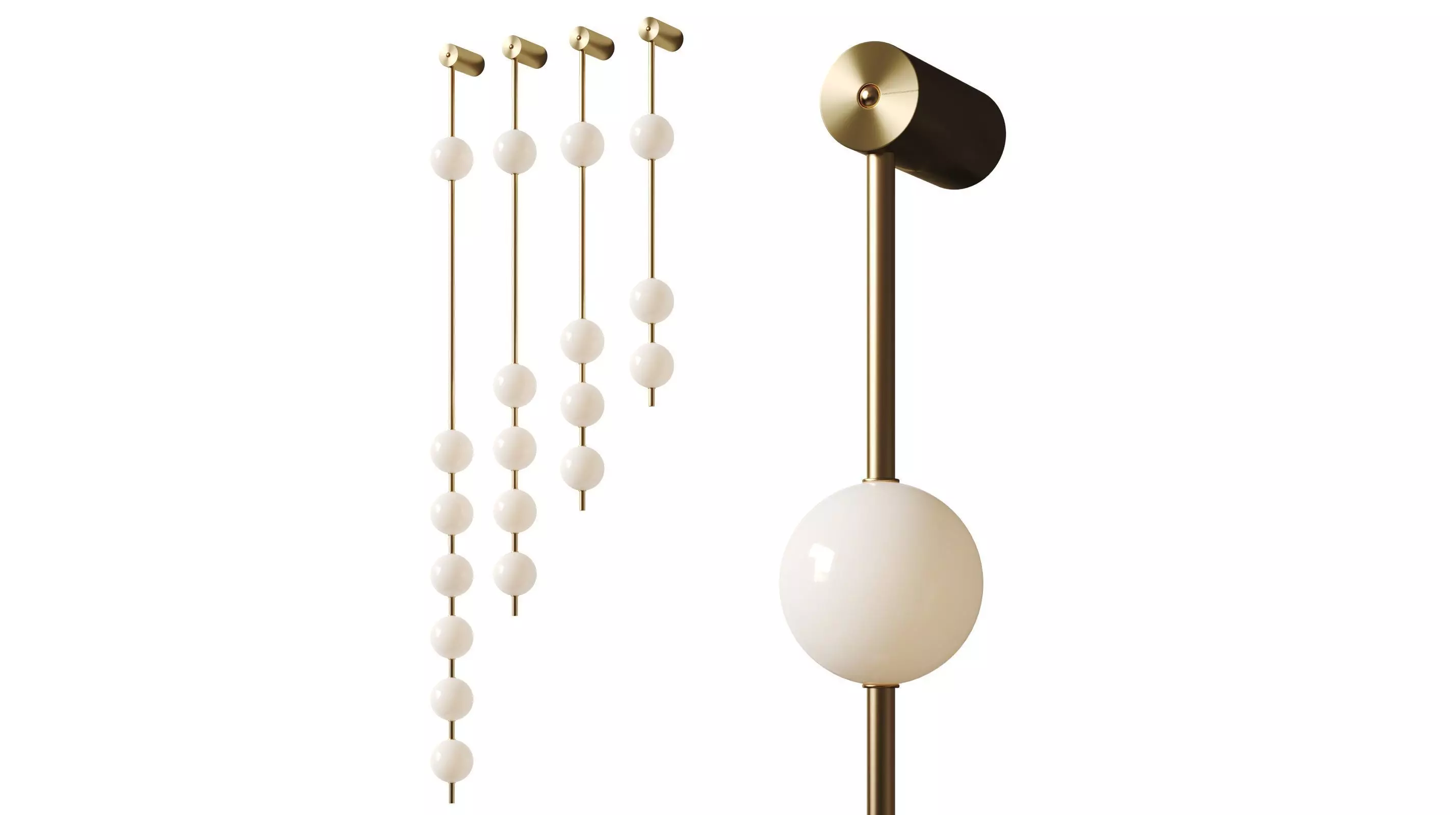 Vakker Light Vertical Balls Wall Lamp 3D model_0