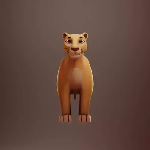 3D Stylized Cartoon Female Lion