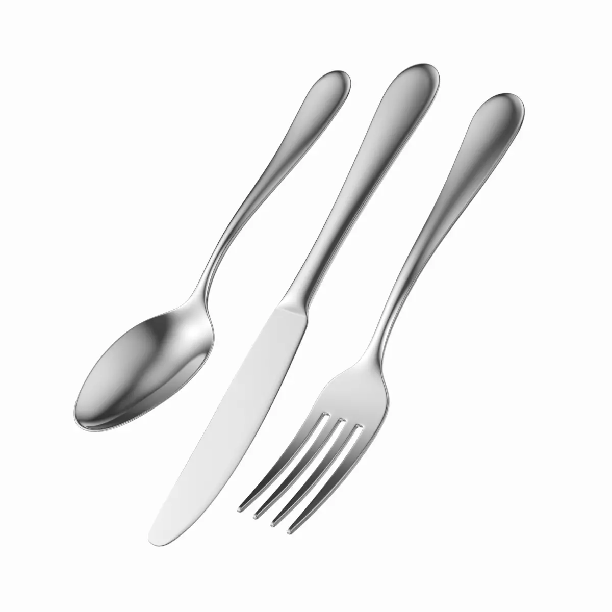 Table Dinner Knife Fork Spoon Generic Cutlery Low-poly 3D model