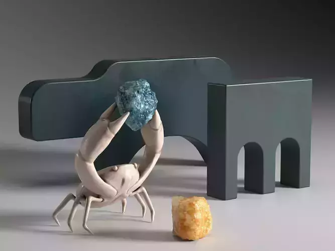 Crab with Decorative Objects