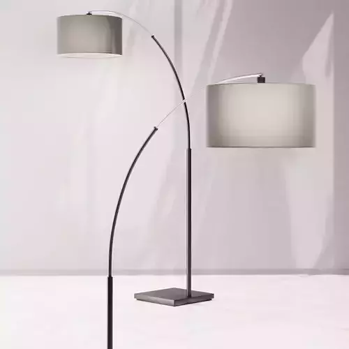 Crate and Barrel Dexter Arc Floor Lamp Grey Shade 3D model