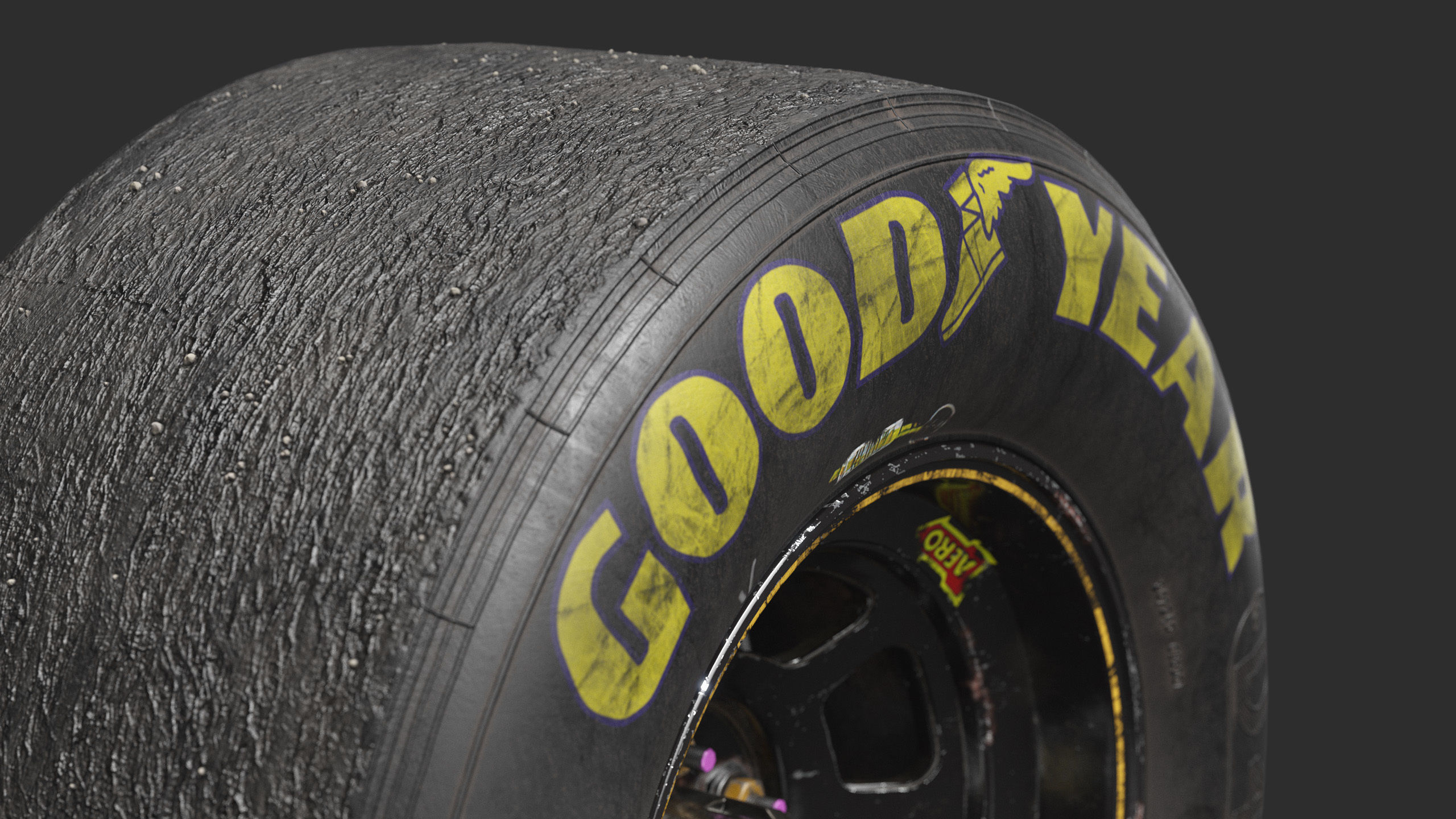 NASCAR Wheel Worn Low Poly Low-poly 3D model_6