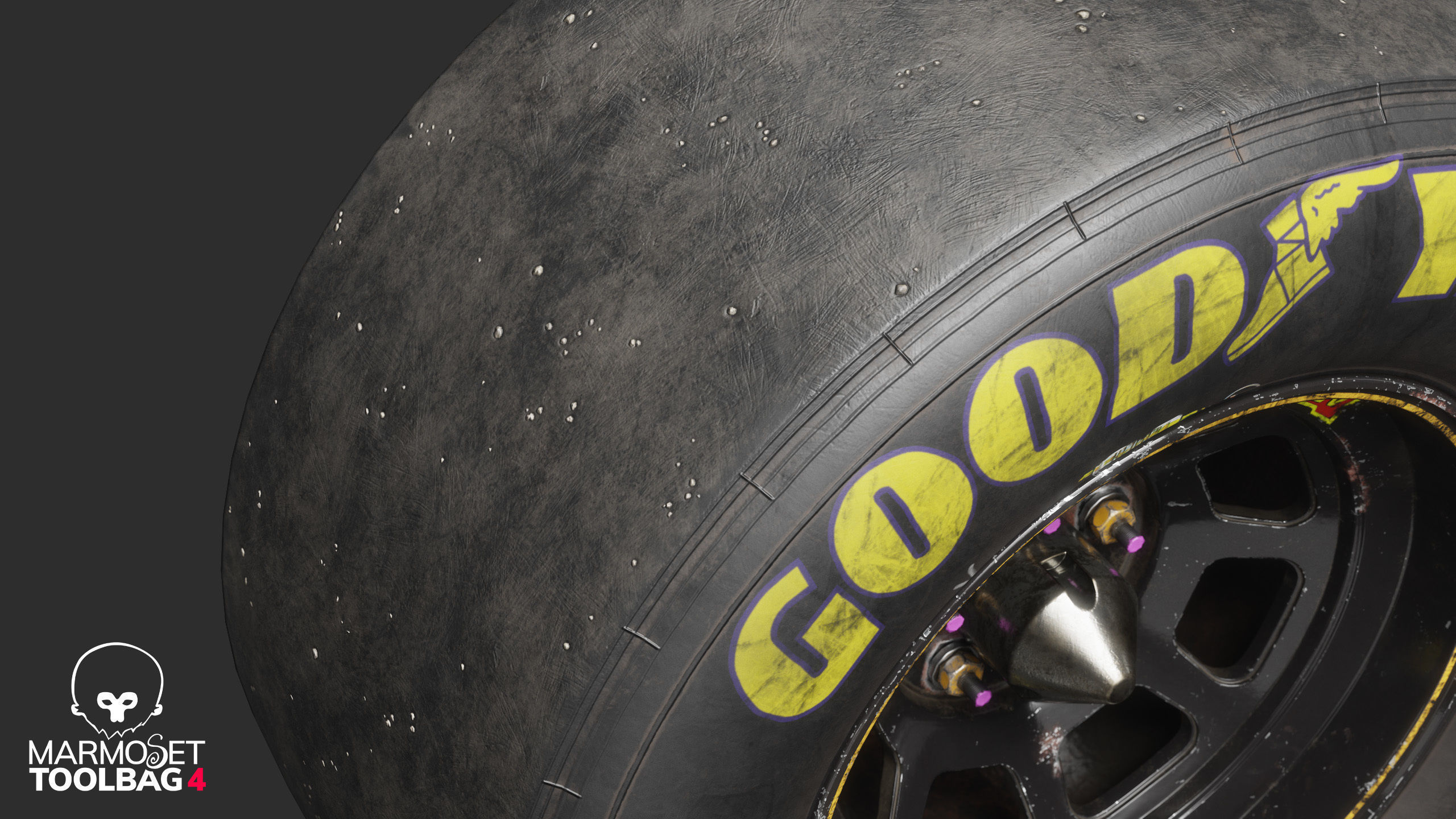 NASCAR Wheel Worn Low Poly Low-poly 3D model_13