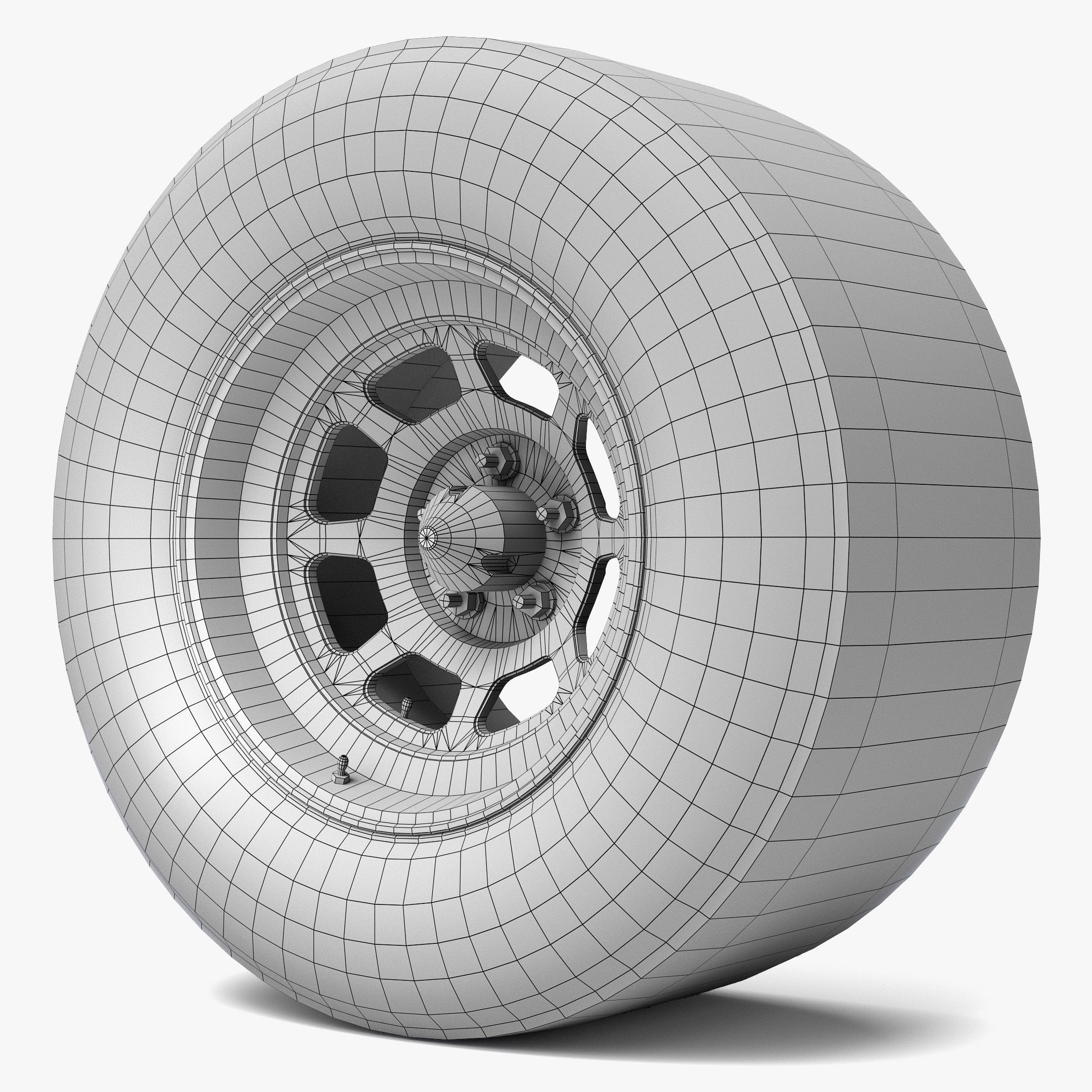 NASCAR Wheel Worn Low Poly Low-poly 3D model_16