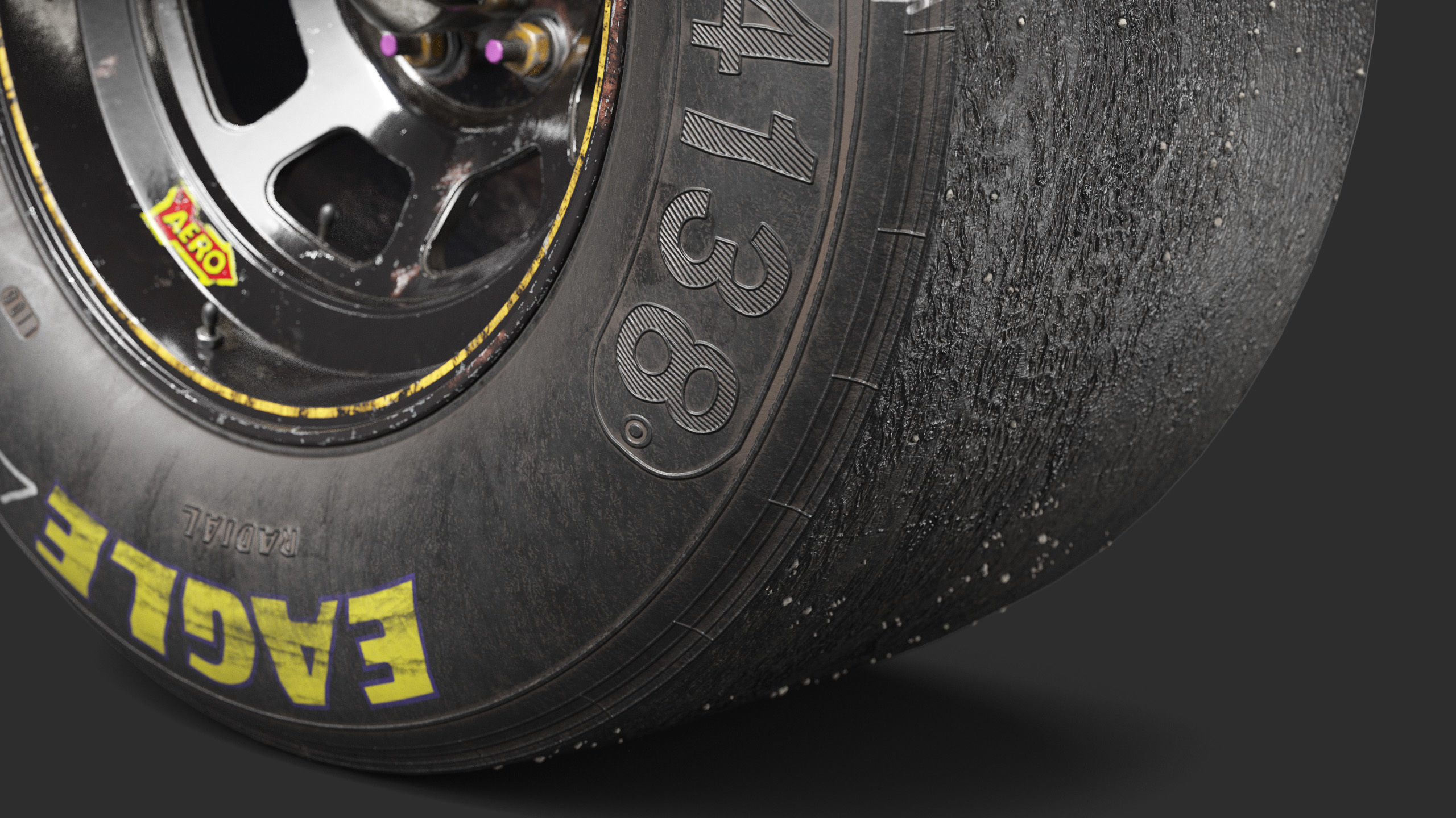 NASCAR Wheel Worn Low Poly Low-poly 3D model_10