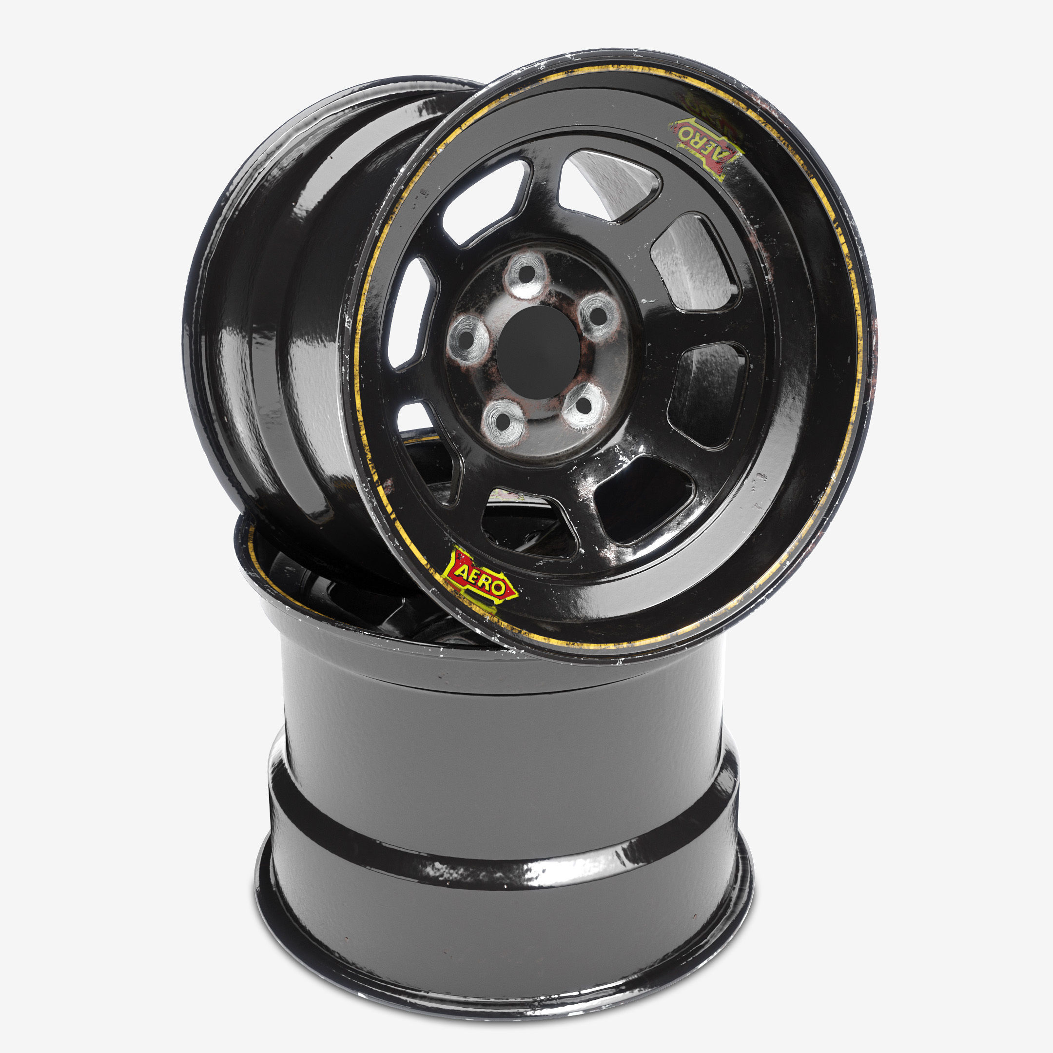 NASCAR Wheel Worn Low Poly Low-poly 3D model_15