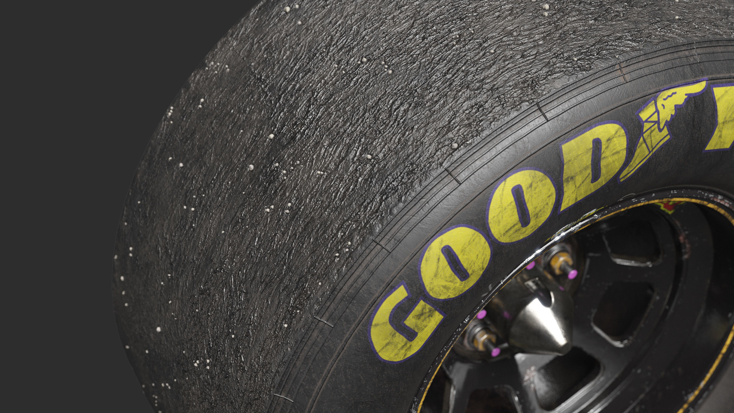 NASCAR Wheel Worn Low Poly Low-poly 3D model_12