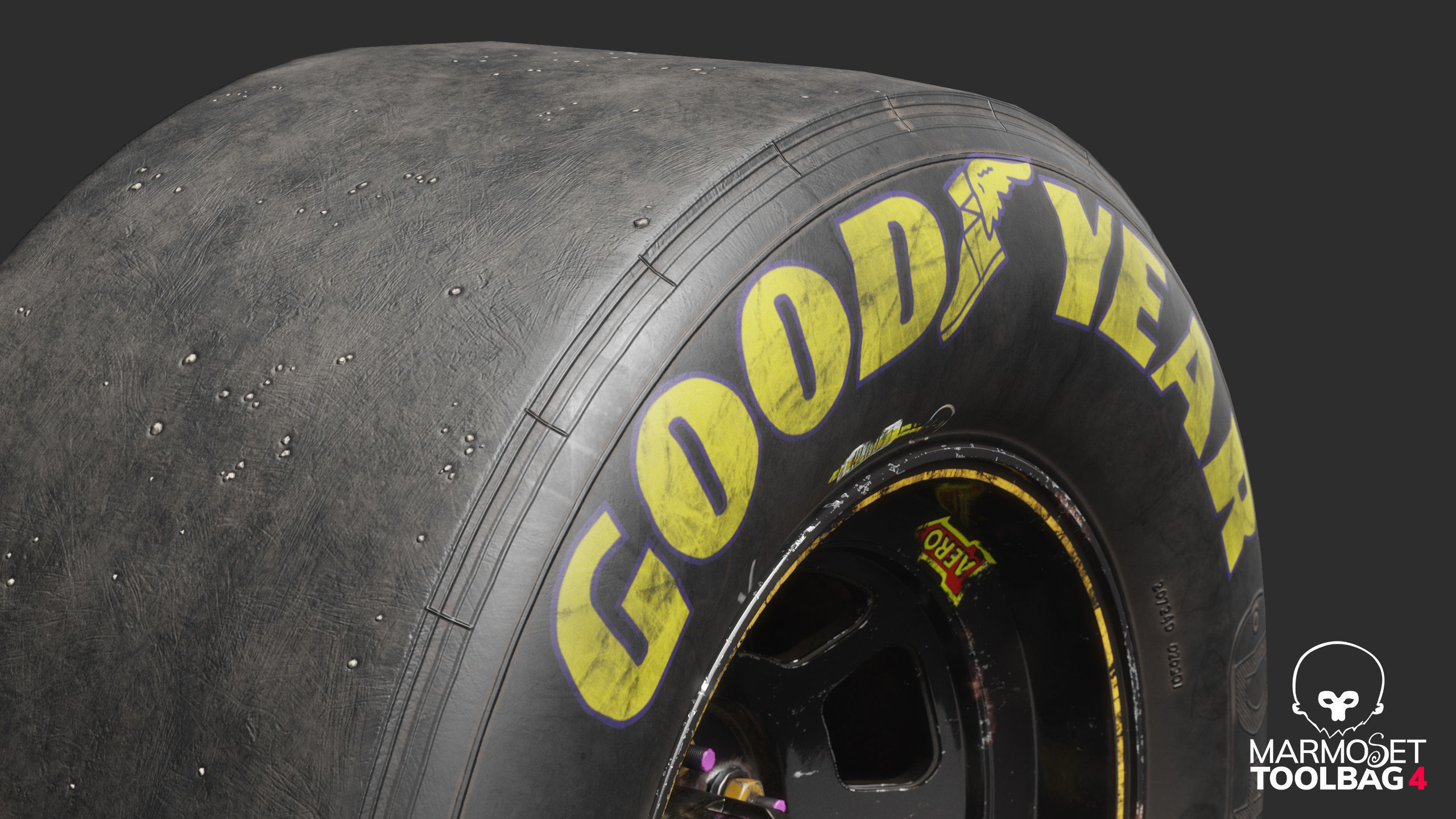 NASCAR Wheel Worn Low Poly Low-poly 3D model_7
