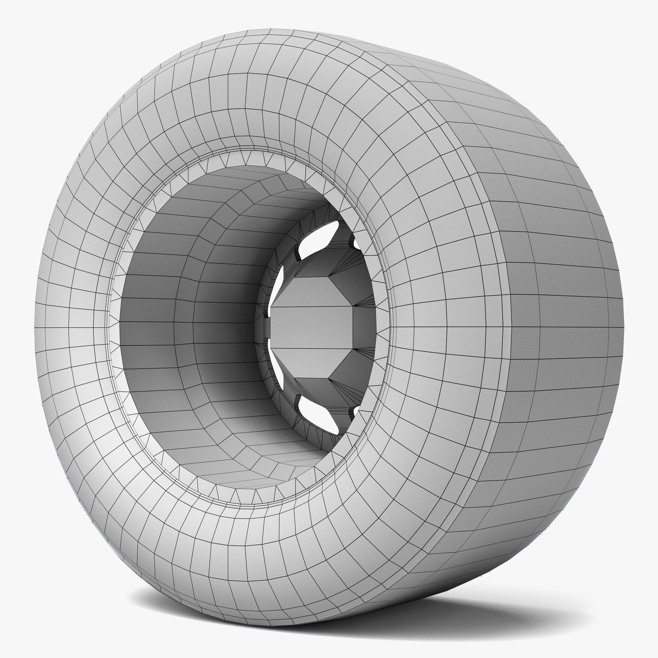 NASCAR Wheel Worn Low Poly Low-poly 3D model_17