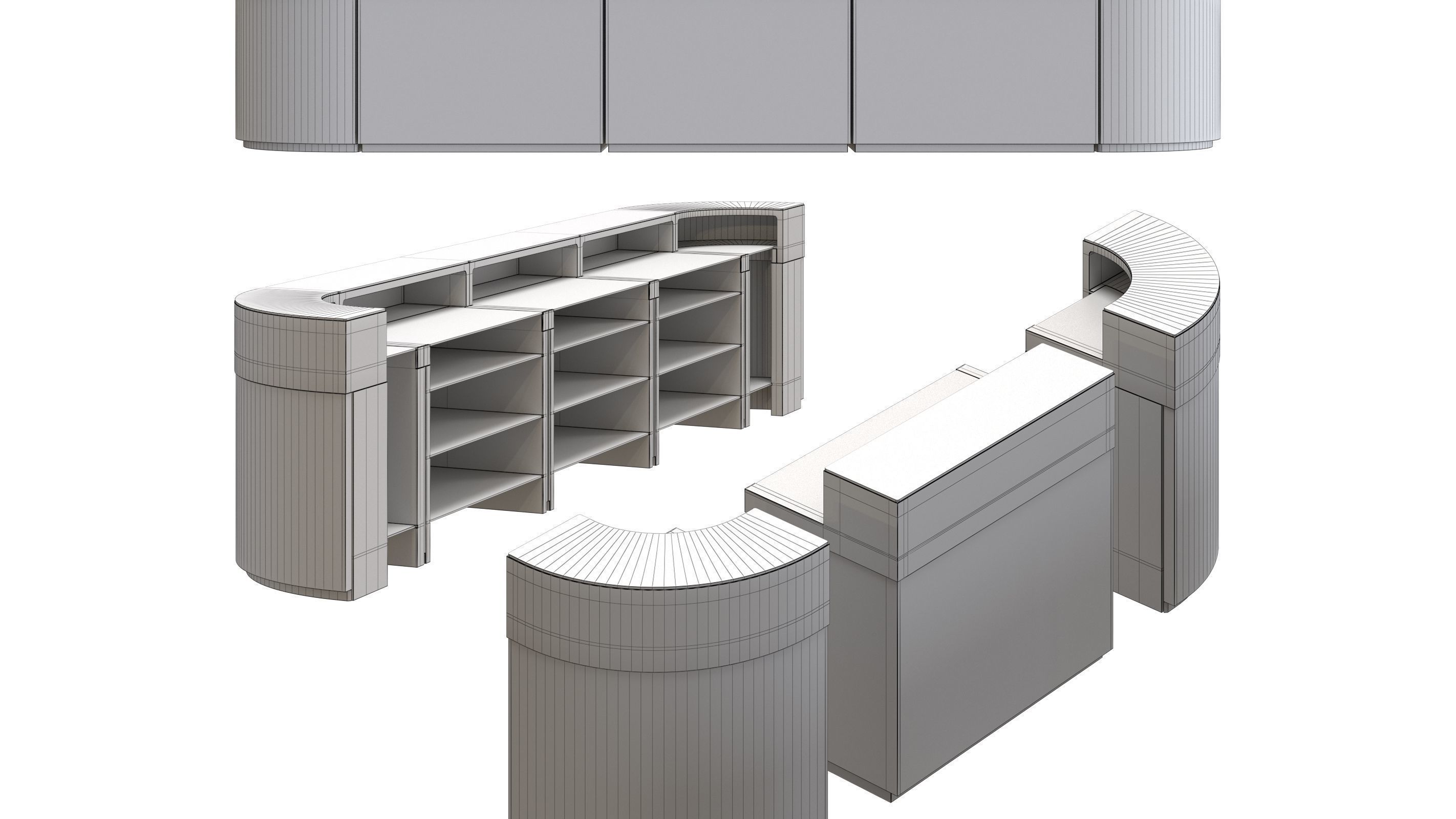 Slide CORDIALE bar counter 3D model_1