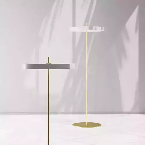 Umage Asteria Floor Lamp Brass and White 3D model