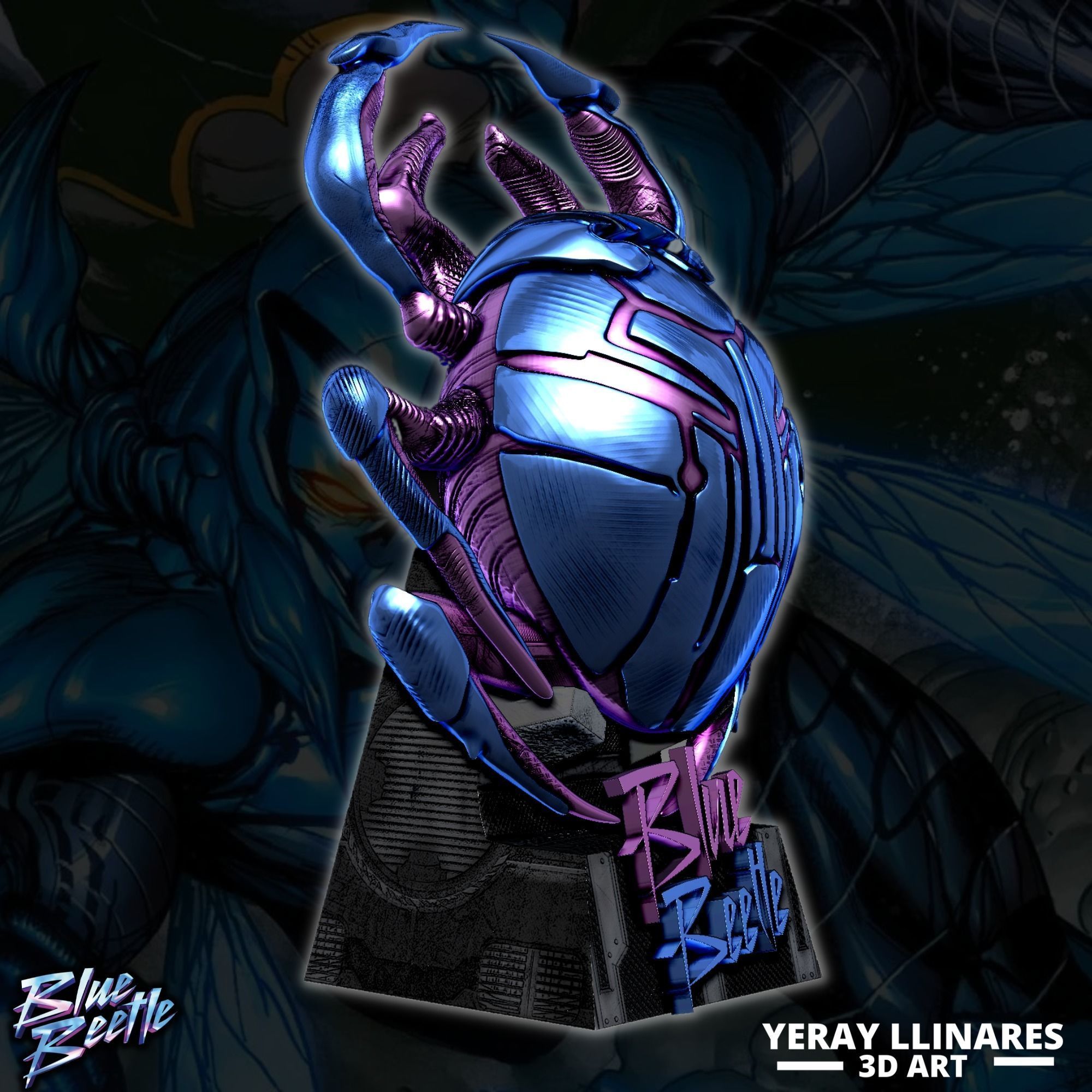 BLUE BEETLE ANCIENT RELIC 3D print model_3