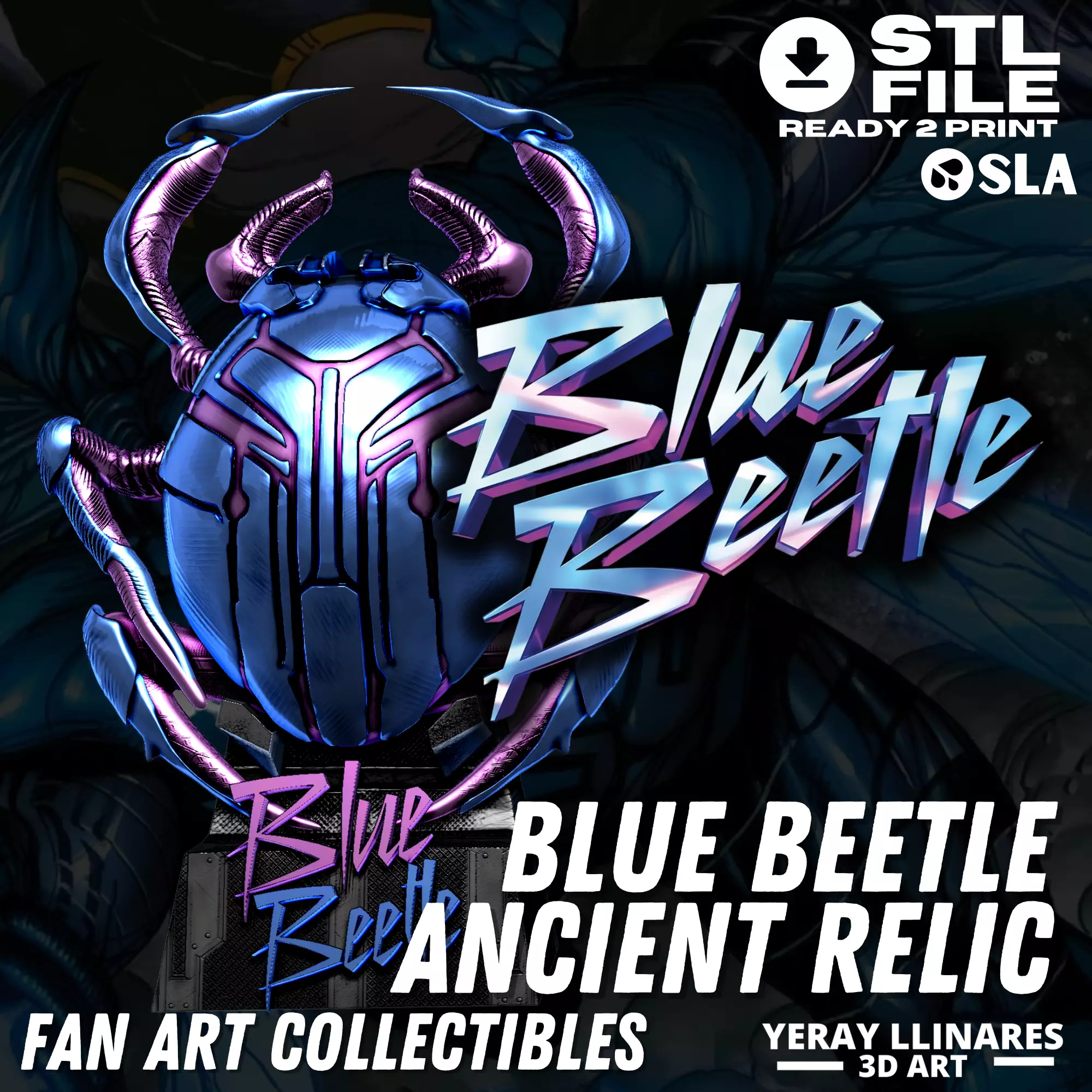 BLUE BEETLE ANCIENT RELIC 3D print model_0