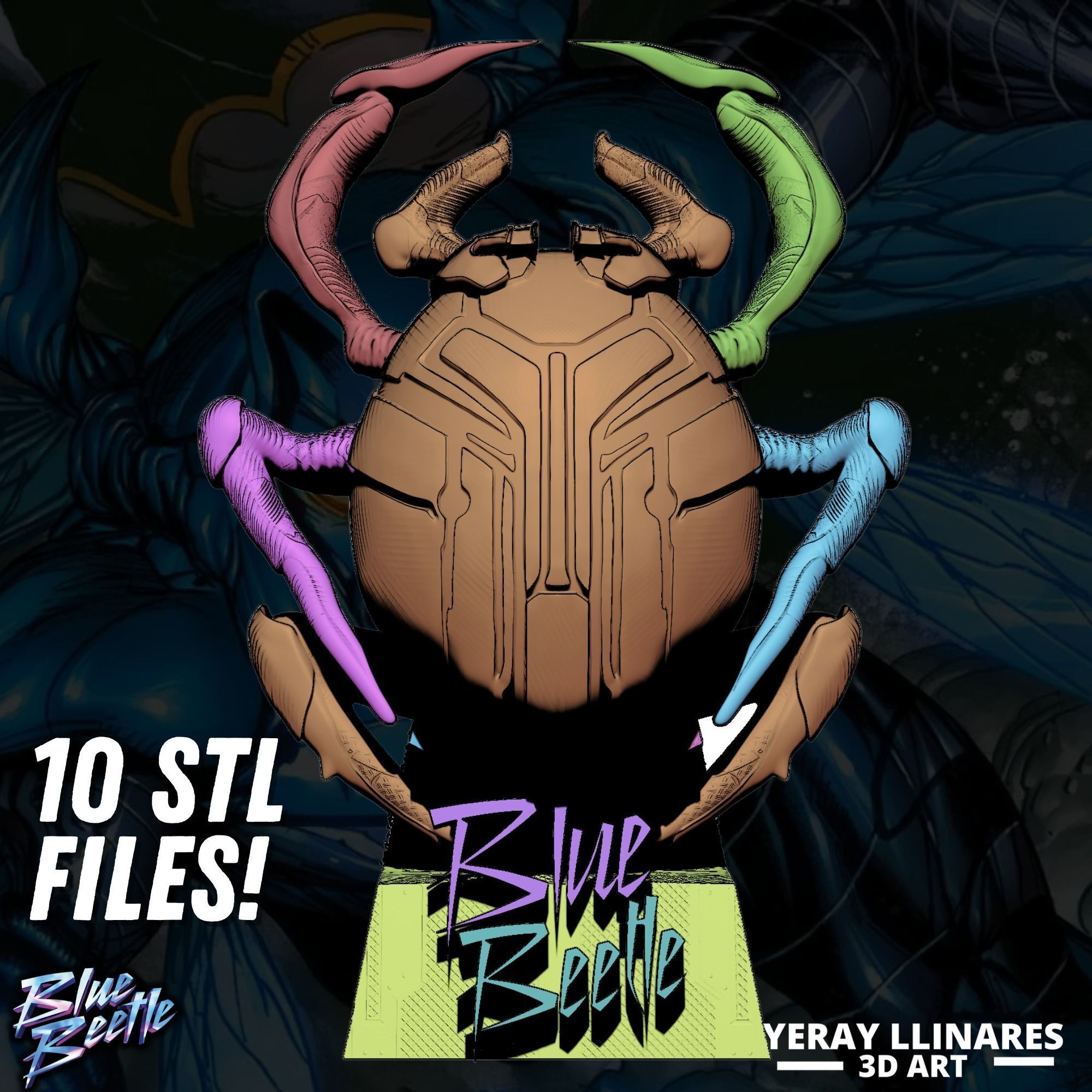 BLUE BEETLE ANCIENT RELIC 3D print model_5