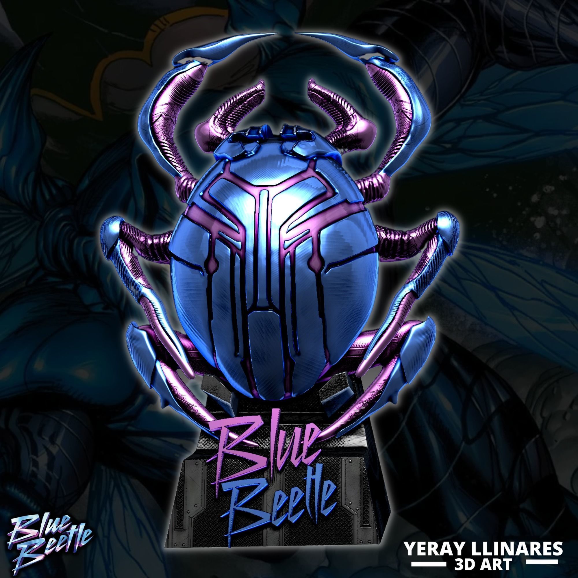 BLUE BEETLE ANCIENT RELIC 3D print model_2