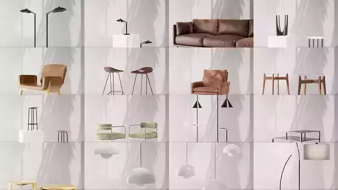 Philomesh Interior Furniture 3D model Collection 1 