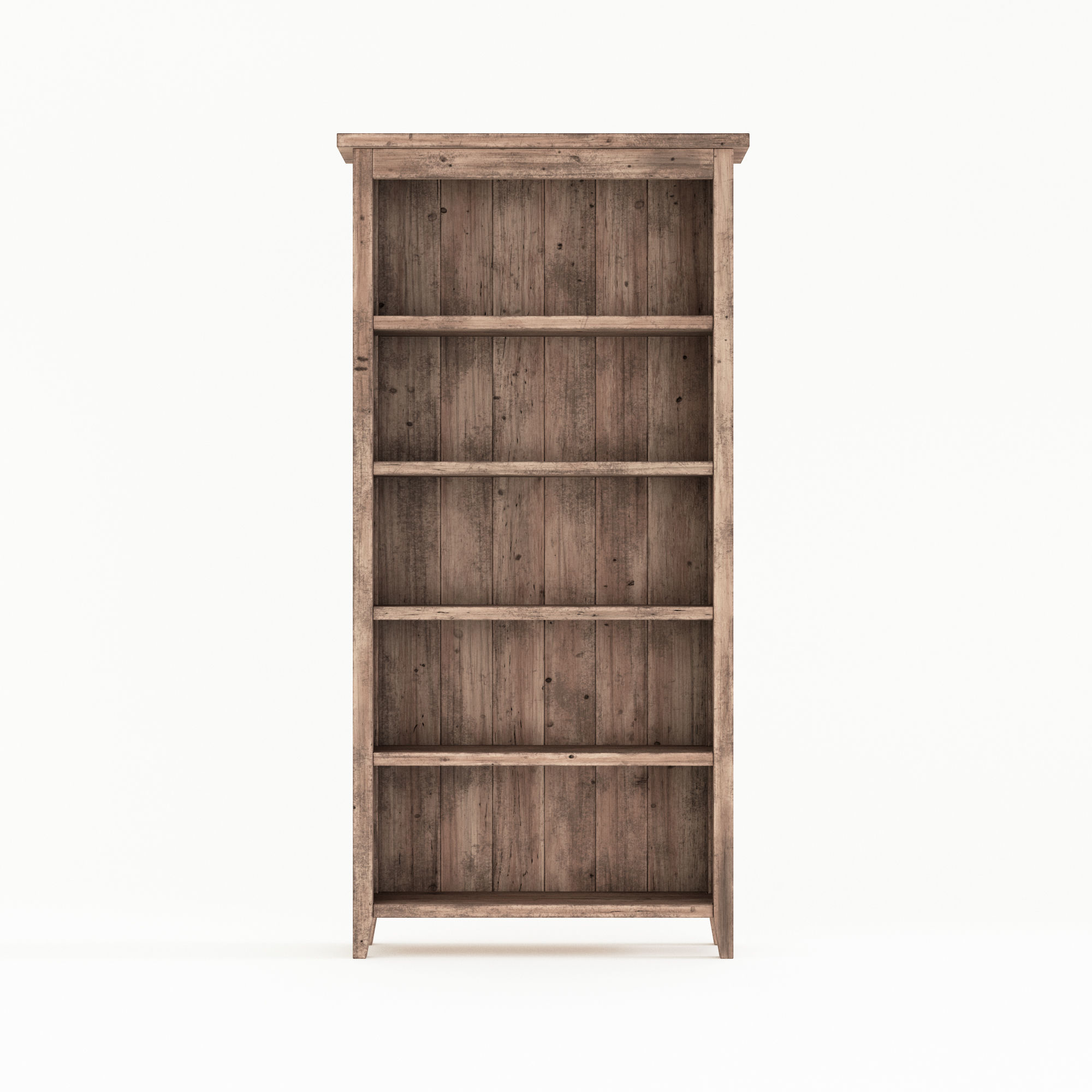 Wooden Bookshelf 3D model_1