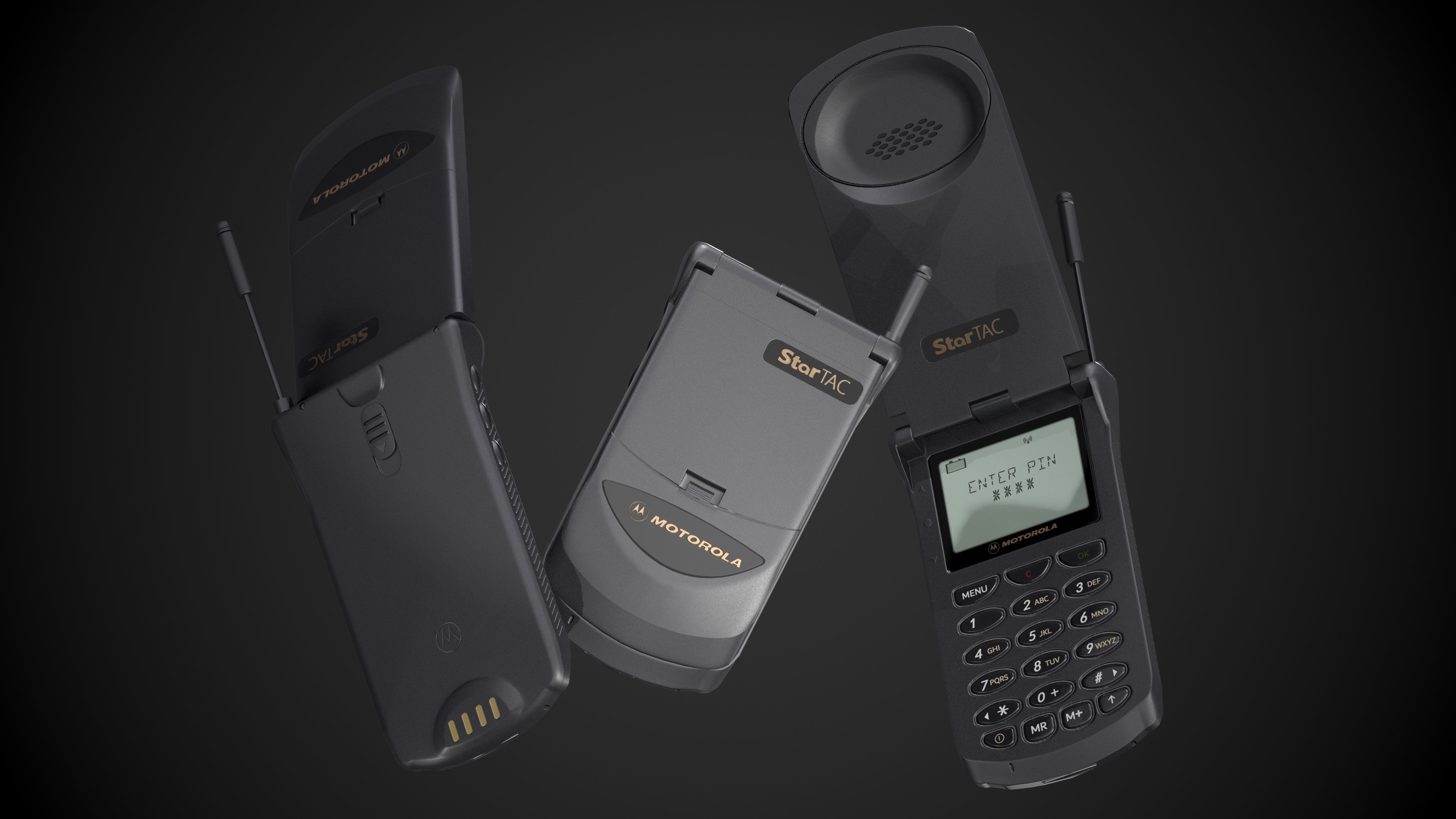 Motorola Flip Phone - Low poly Game ready asset Low-poly 3D model_2