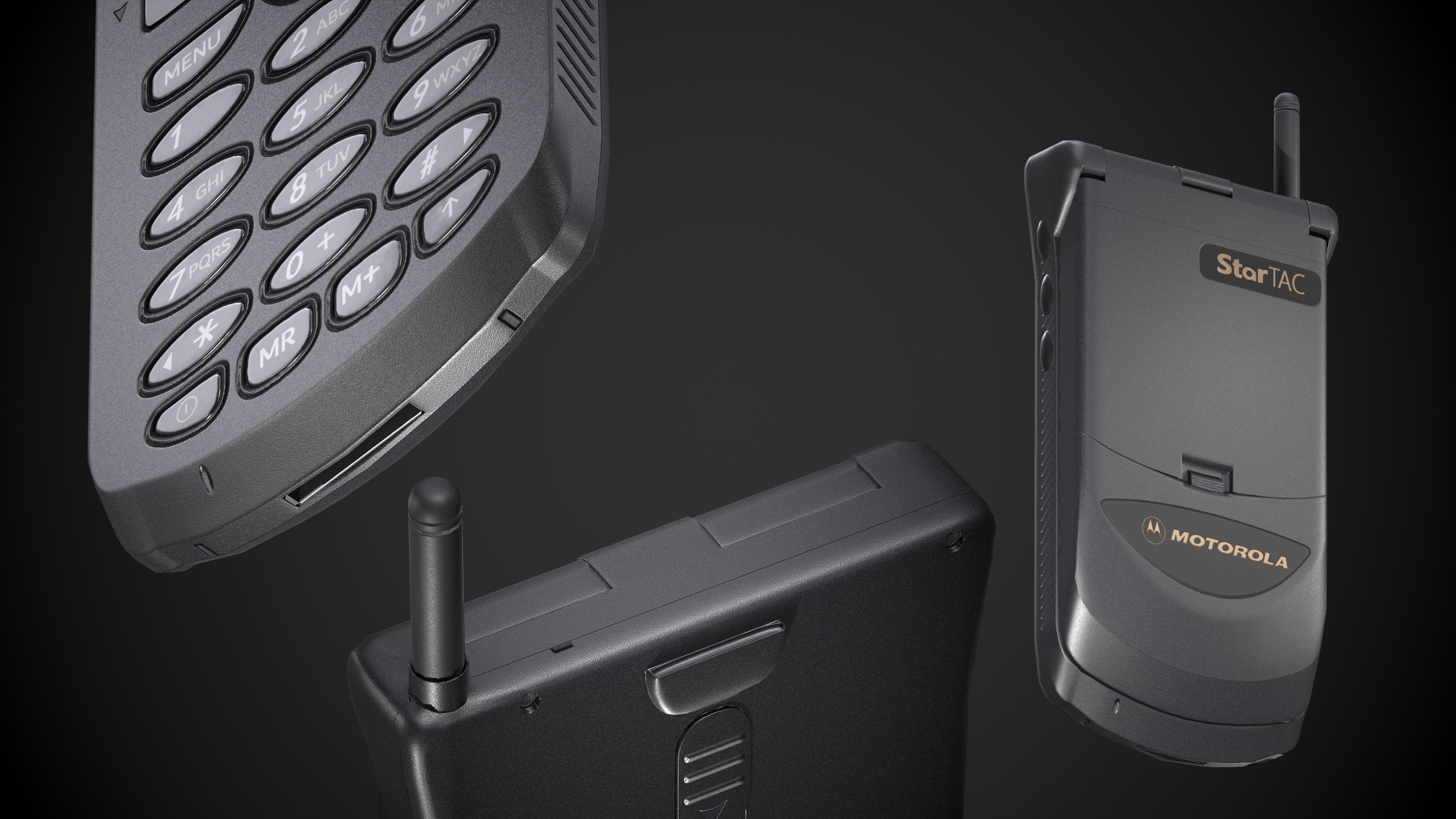 Motorola Flip Phone - Low poly Game ready asset Low-poly 3D model_3