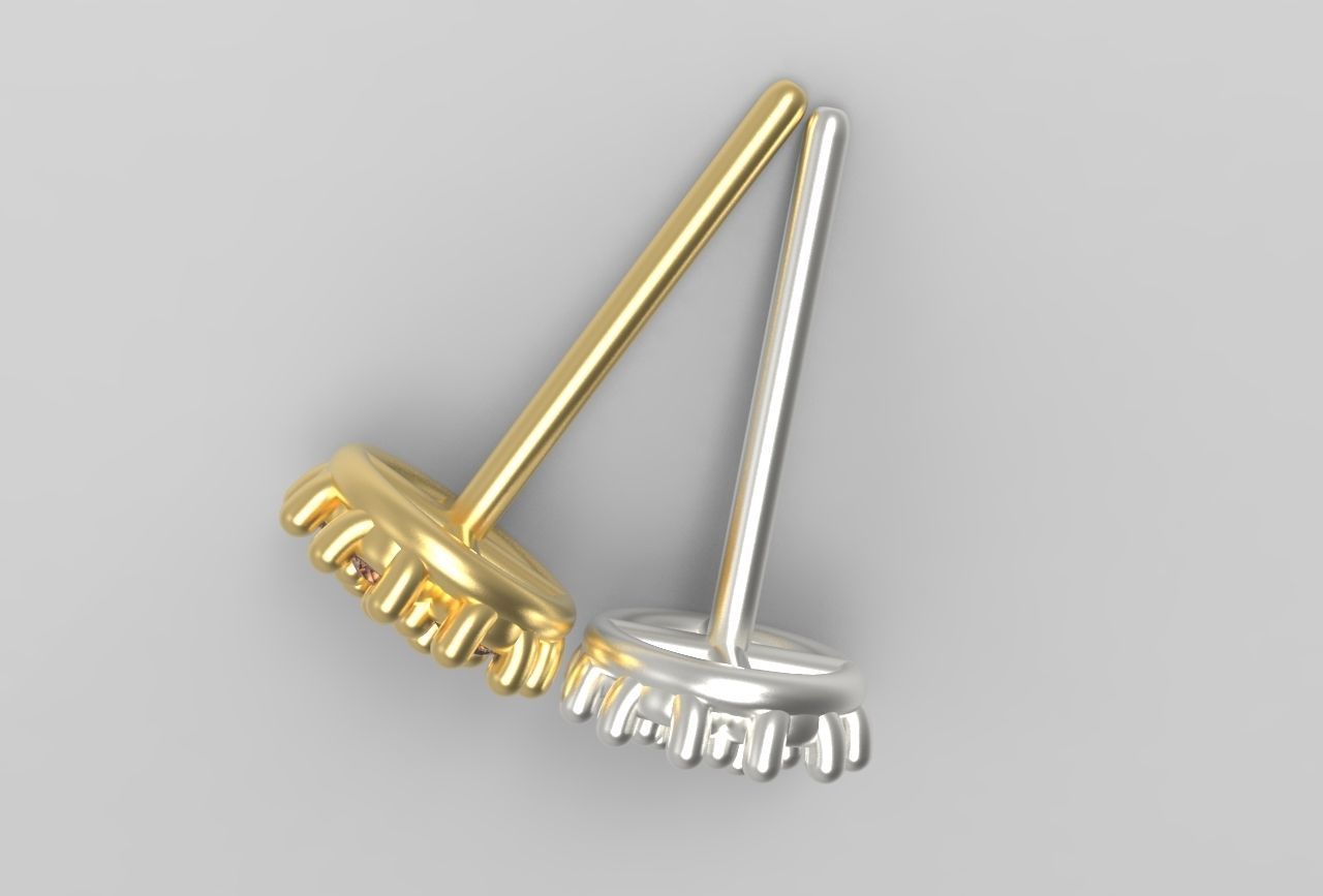 flower earing- 1mm stones 3D print model_13