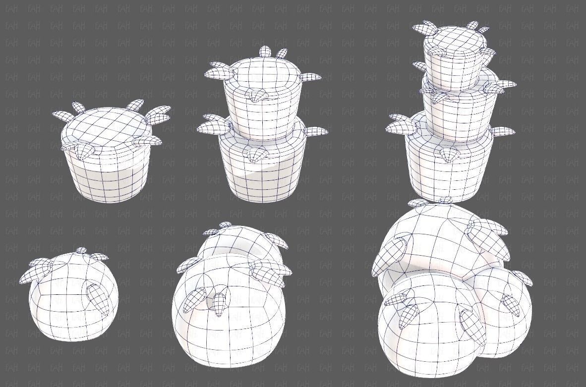 Trees Cartoon V39 Low-poly 3D model_10