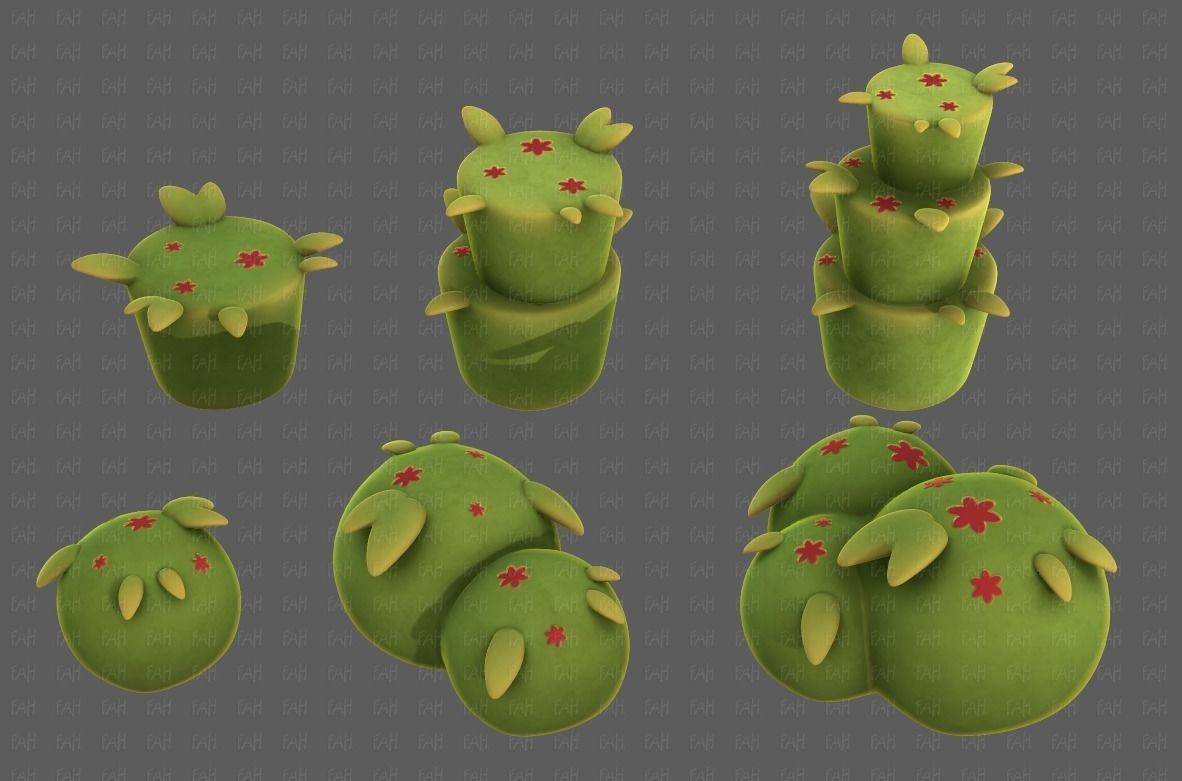 Trees Cartoon V39 Low-poly 3D model_8