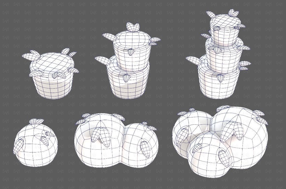 Trees Cartoon V39 Low-poly 3D model_9