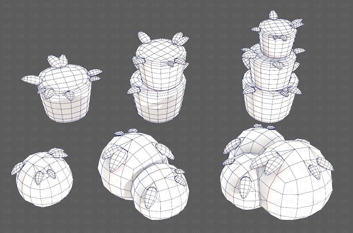 Trees Cartoon V39 Low-poly 3D model_32