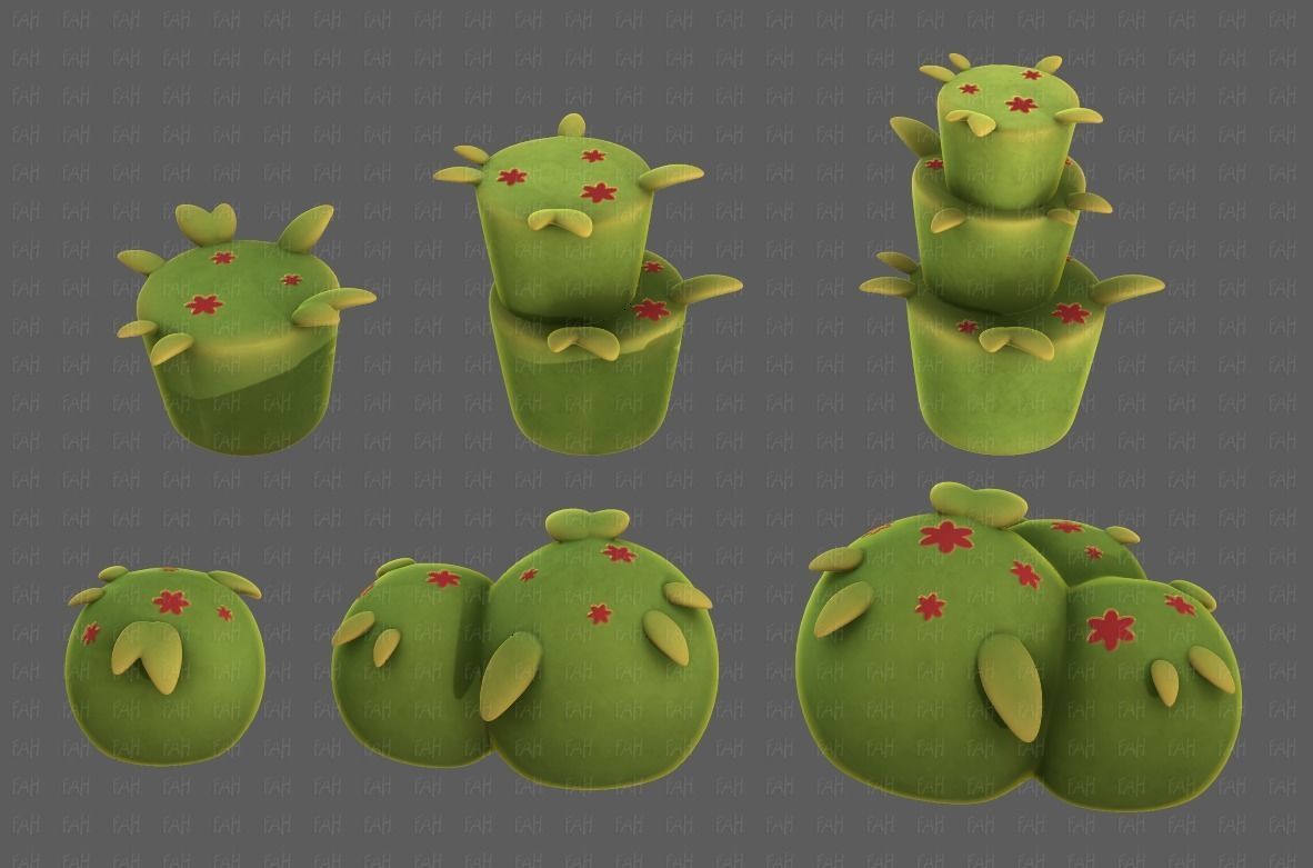 Trees Cartoon V39 Low-poly 3D model_5