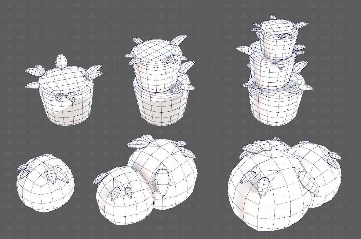 Trees Cartoon V39 Low-poly 3D model_30