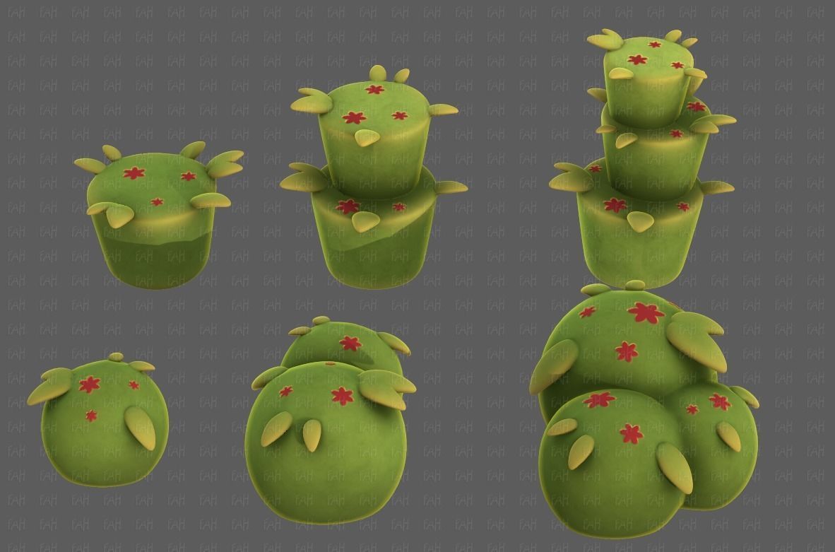 Trees Cartoon V39 Low-poly 3D model_3