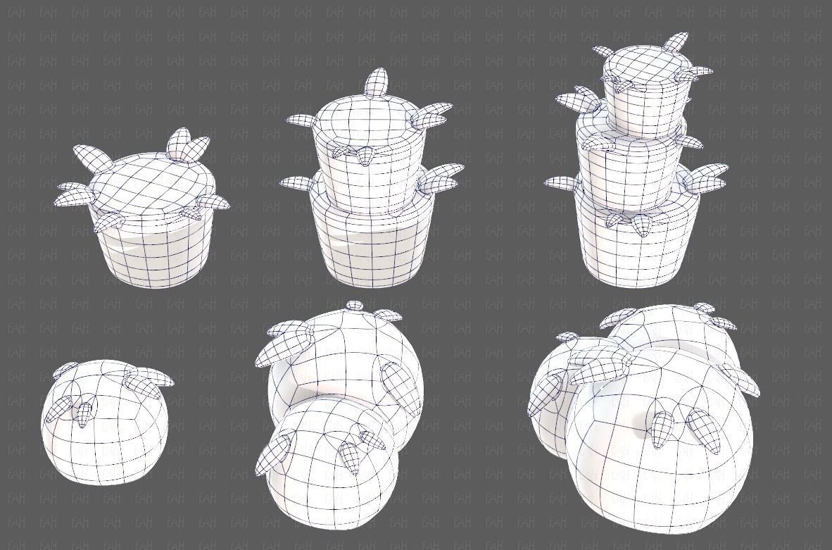 Trees Cartoon V39 Low-poly 3D model_15