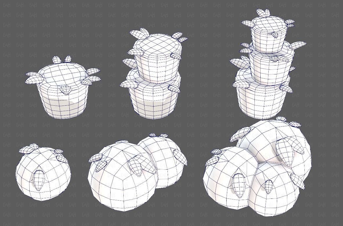 Trees Cartoon V39 Low-poly 3D model_26