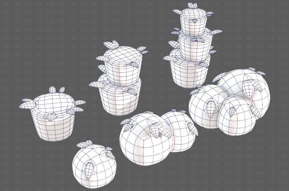 Trees Cartoon V39 Low-poly 3D model_42