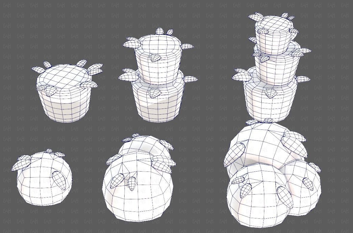 Trees Cartoon V39 Low-poly 3D model_27