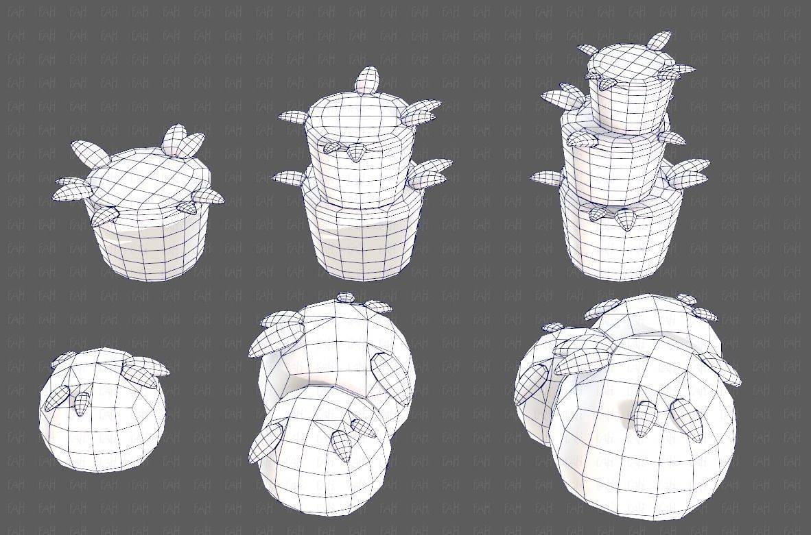 Trees Cartoon V39 Low-poly 3D model_31