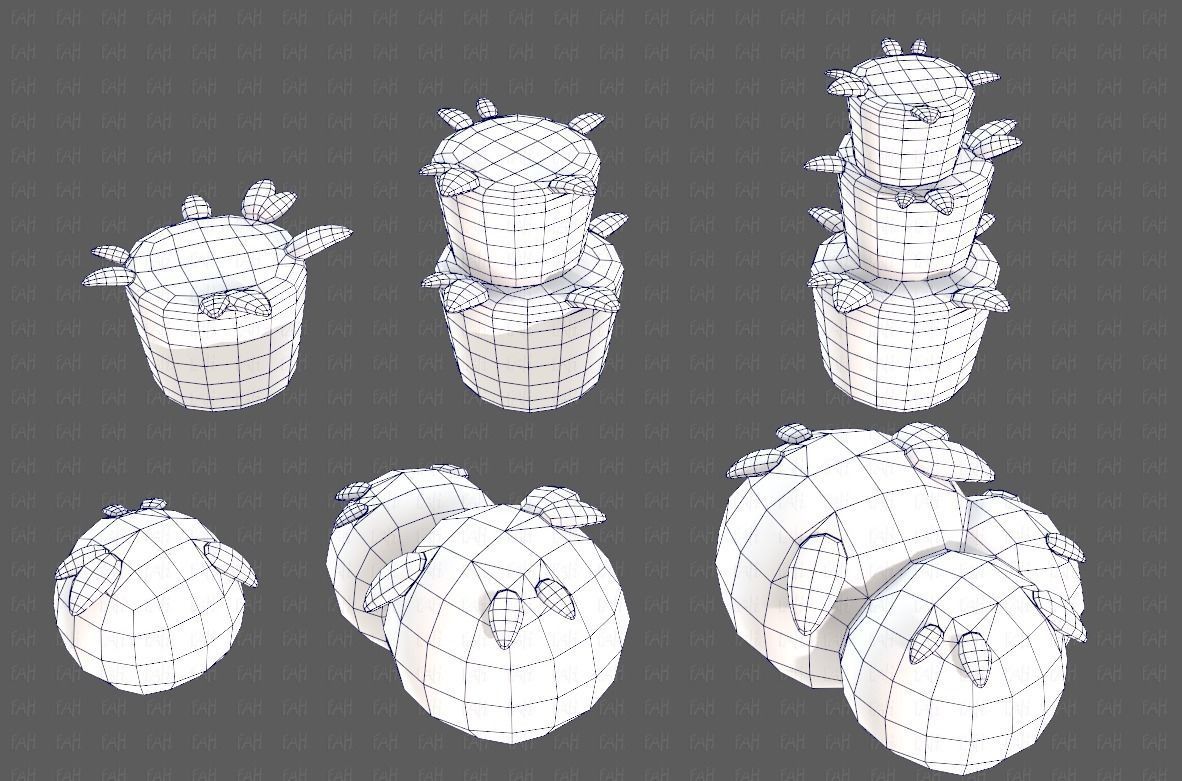 Trees Cartoon V39 Low-poly 3D model_28