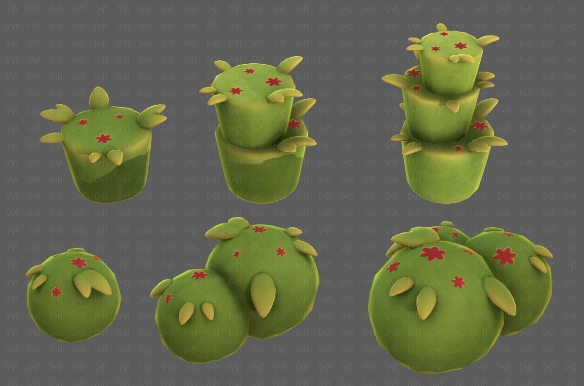 Trees Cartoon V39 Low-poly 3D model_22