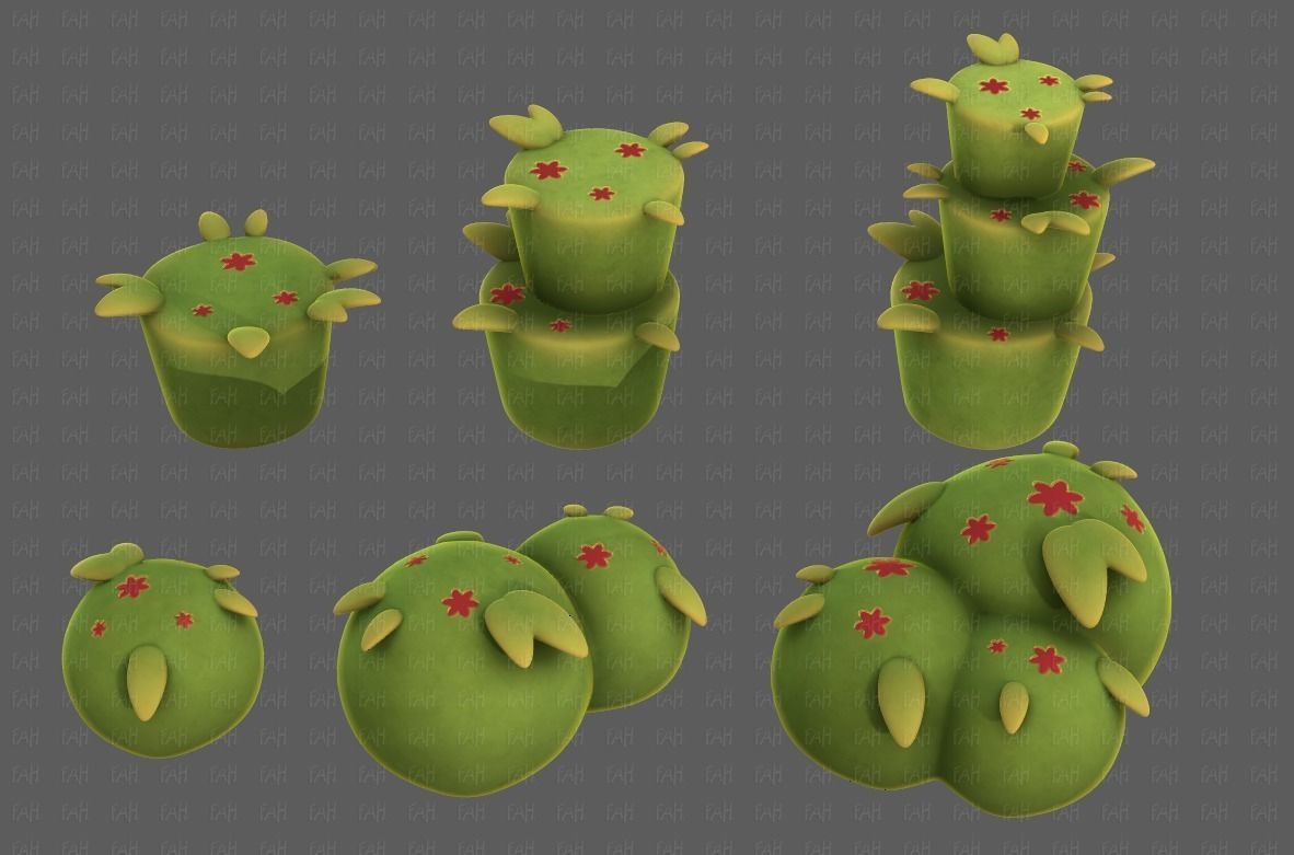 Trees Cartoon V39 Low-poly 3D model_2