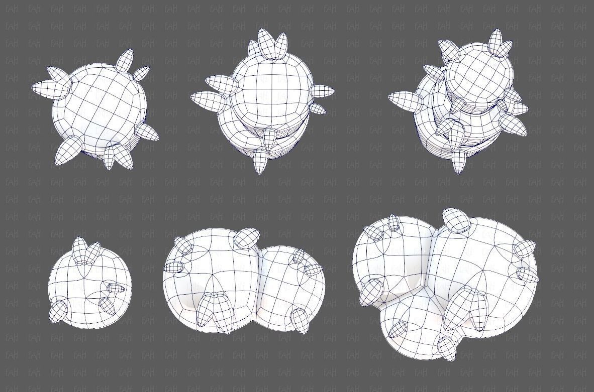 Trees Cartoon V39 Low-poly 3D model_34