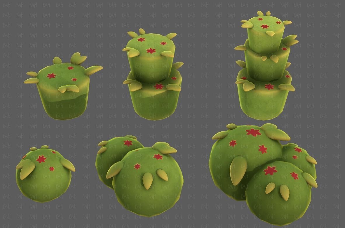 Trees Cartoon V39 Low-poly 3D model_20