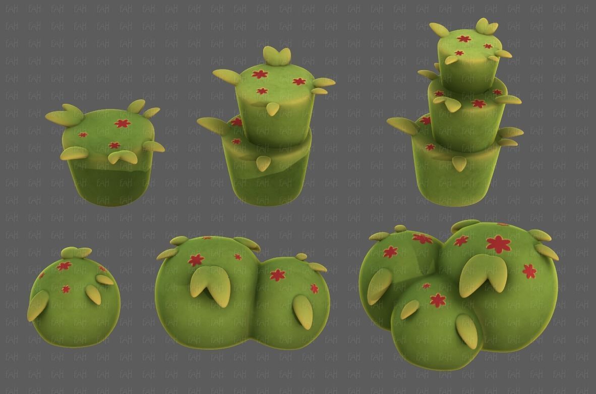 Trees Cartoon V39 Low-poly 3D model_1